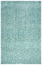 8' Teal And Ivory Wool Hand Tufted Area Rug