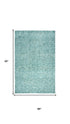 8' Teal And Ivory Wool Hand Tufted Area Rug