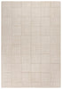8' X 10' Ivory And Natural Wool Checkered Hand Tufted Area Rug