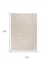 8' X 10' Ivory And Natural Wool Checkered Hand Tufted Area Rug