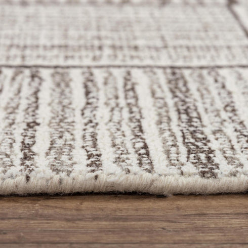 8' X 10' Gray And Natural Wool Checkered Hand Tufted Area Rug
