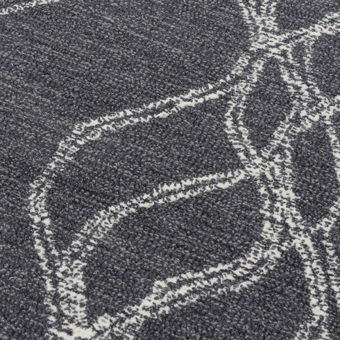 9' X 12' Charcoal And Gray Wool Trellis Hand Tufted Area Rug