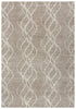5' X 8' Brown And Natural Wool Trellis Hand Tufted Area Rug