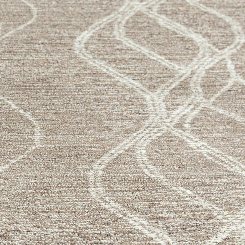 9' X 12' Brown And Natural Wool Trellis Hand Tufted Area Rug