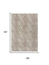9' X 12' Brown And Natural Wool Trellis Hand Tufted Area Rug