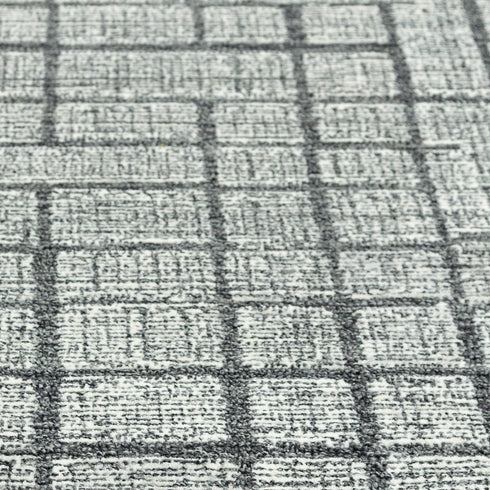 5' X 8' Charcoal And Ivory Wool Geometric Hand Tufted Area Rug