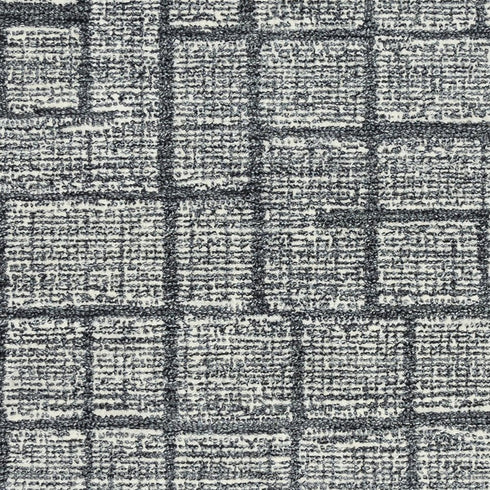 8' X 10' Charcoal And Ivory Wool Geometric Hand Tufted Area Rug