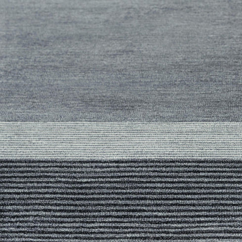 5' X 8' Charcoal And Gray Wool Striped Hand Tufted Area Rug