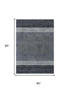 5' X 8' Charcoal And Gray Wool Striped Hand Tufted Area Rug
