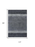 8' X 10' Charcoal And Gray Wool Striped Hand Tufted Area Rug
