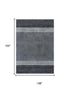 9' X 12' Charcoal And Gray Wool Striped Hand Tufted Area Rug