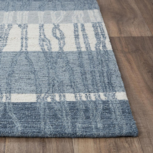 5' X 8' Tan And Natural Wool Striped Hand Tufted Area Rug