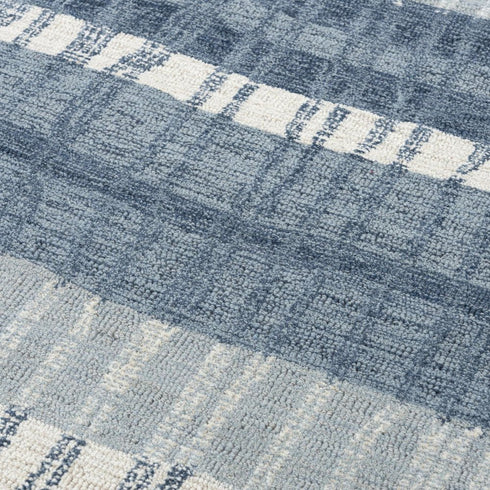 5' X 8' Tan And Natural Wool Striped Hand Tufted Area Rug
