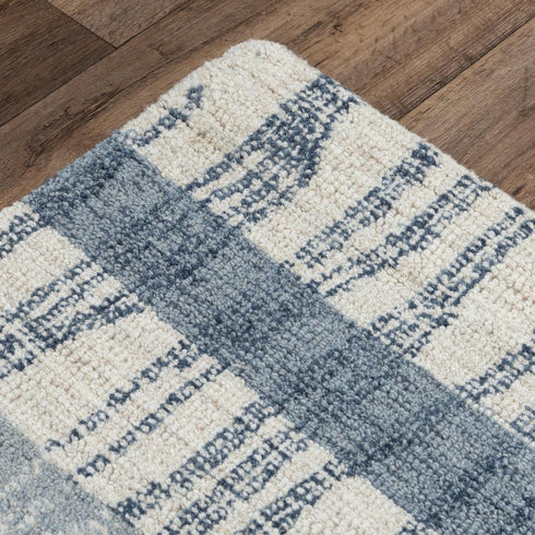 5' X 8' Tan And Natural Wool Striped Hand Tufted Area Rug