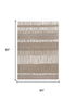 5' X 8' Brown And Natural Wool Striped Hand Tufted Area Rug