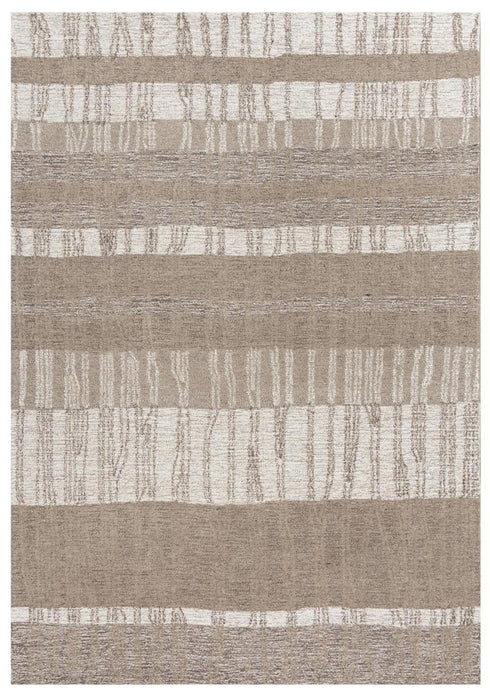 9' X 12' Brown And Natural Wool Striped Hand Tufted Area Rug