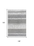 9' X 12' Gray Natural Dark Gray Light Gray And Ivory Wool Striped Hand Tufted Area Rug