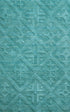8' X 10' Blue And Aqua Wool Geometric Hand Tufted Area Rug