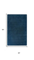 5' X 8' Navy Blue And Blue Wool Geometric Hand Tufted Area Rug