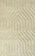 8' Tan And Natural Wool Geometric Hand Tufted Area Rug