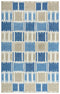 5' X 8' Blue Ivory And Beige Wool Geometric Hand Tufted Area Rug
