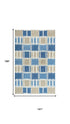 9' X 12' Blue Ivory And Beige Wool Geometric Hand Tufted Area Rug
