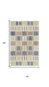 5' X 8' Beige Ivory And Charcoal Wool Geometric Hand Tufted Area Rug