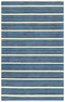 5' X 8' Blue And Ivory Wool Striped Hand Tufted Area Rug