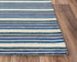 9' X 12' Blue And Ivory Wool Striped Hand Tufted Area Rug