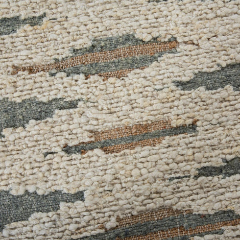 9' X 12' Gray Blue Ivory And Orange Wool Southwestern Hand Tufted Area Rug