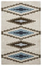 9' X 12' Beige Navy Blue Blue Teal Brown And Light Brown Wool Southwestern Hand Tufted Area Rug