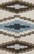 9' X 12' Beige Navy Blue Blue Teal Brown And Light Brown Wool Southwestern Hand Tufted Area Rug