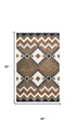 5' X 8' Brown White Taupe And Gray Wool Southwestern Hand Tufted Area Rug