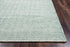 8' X 10' Green And Off White Wool Chevron Hand Woven Area Rug