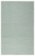 9' X 12' Green And Off White Wool Chevron Hand Woven Area Rug