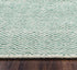 9' X 12' Green And Off White Wool Chevron Hand Woven Area Rug