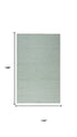 9' X 12' Green And Off White Wool Chevron Hand Woven Area Rug
