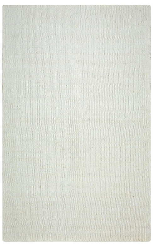 8' X 10' Off White And Ivory Wool Hand Woven Area Rug