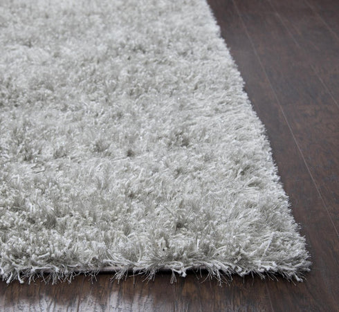 8' X 10' Light Gray And Silver Hand Tufted Area Rug