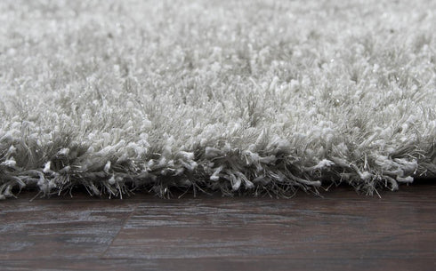 8' X 10' Light Gray And Silver Hand Tufted Area Rug