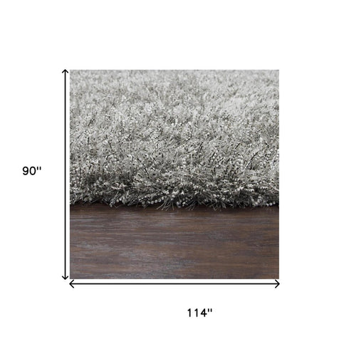8' X 10' Gray And Silver Hand Tufted Area Rug