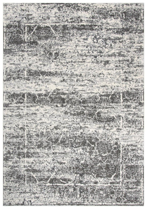 8' X 10' Ivory Silver And Taupe Abstract Area Rug