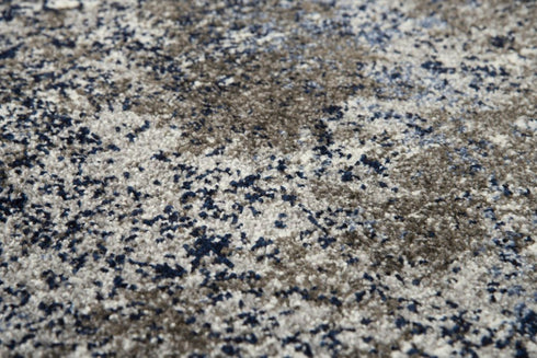 5' X 8' Silver Blue And Taupe Abstract Area Rug