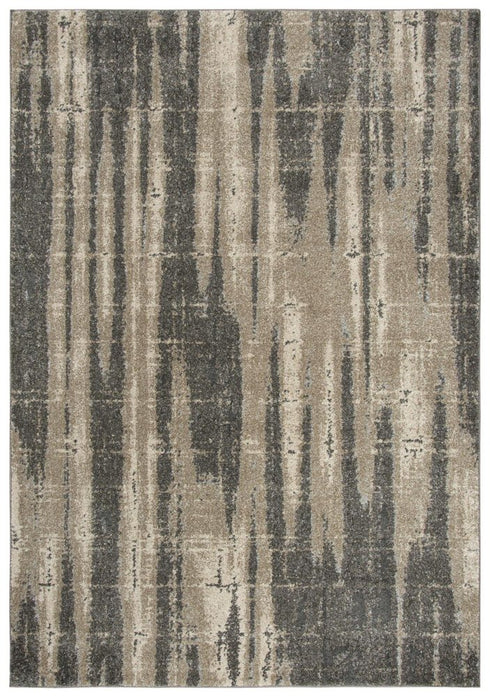 8' X 10' Silver Beige And Taupe Abstract Area Rug