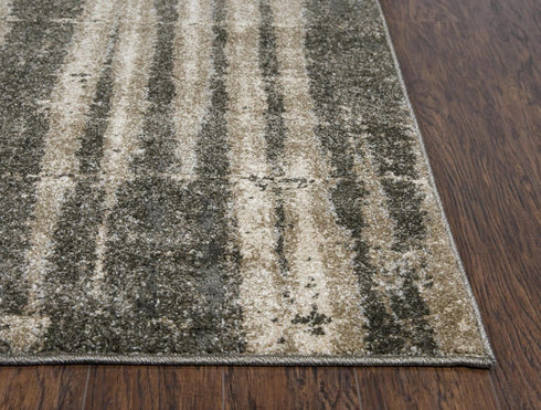8' X 10' Silver Beige And Taupe Abstract Area Rug