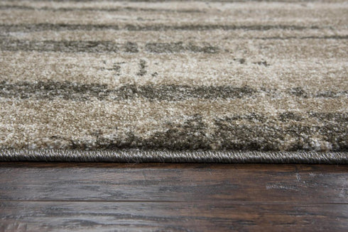 8' X 10' Silver Beige And Taupe Abstract Area Rug