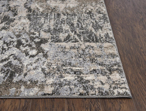 5' X 8' Silver Beige And Taupe Abstract Area Rug