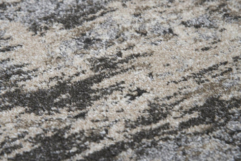 5' X 8' Silver Beige And Taupe Abstract Area Rug