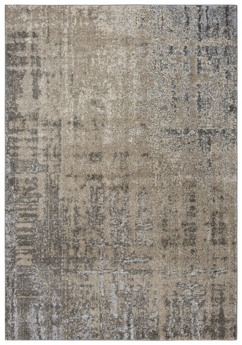 9' X 12' Silver Beige And Taupe Abstract Area Rug