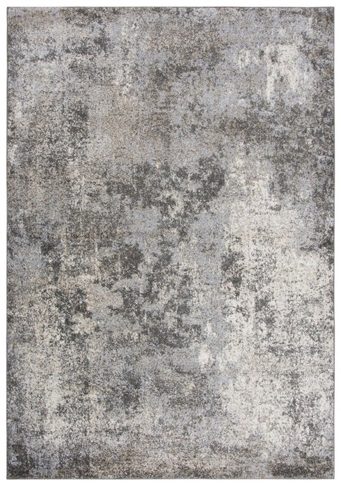 8' X 10' Silver Gray And Taupe Abstract Area Rug